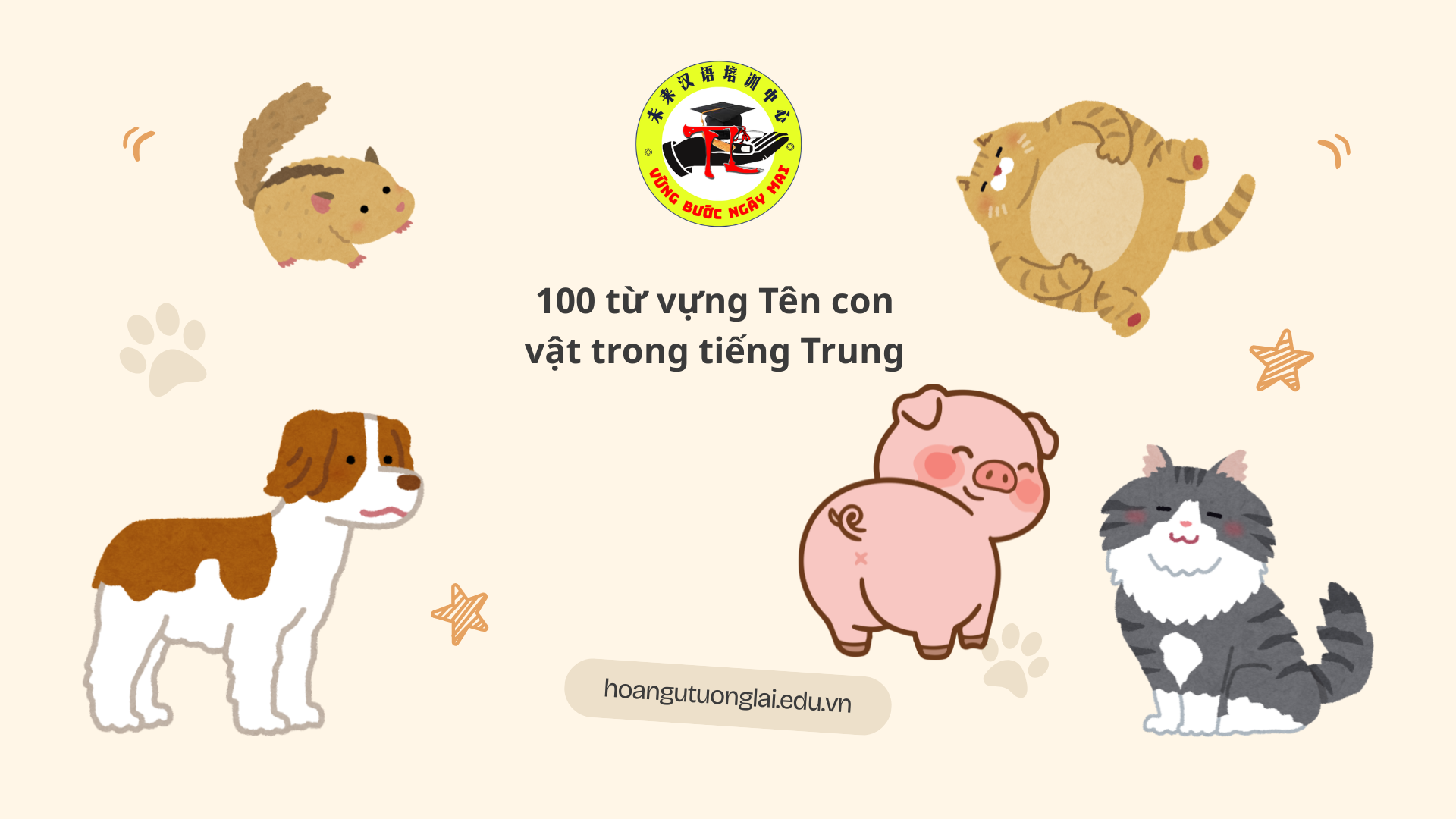 100 từ vựng Tên con vật trong tiếng Trung