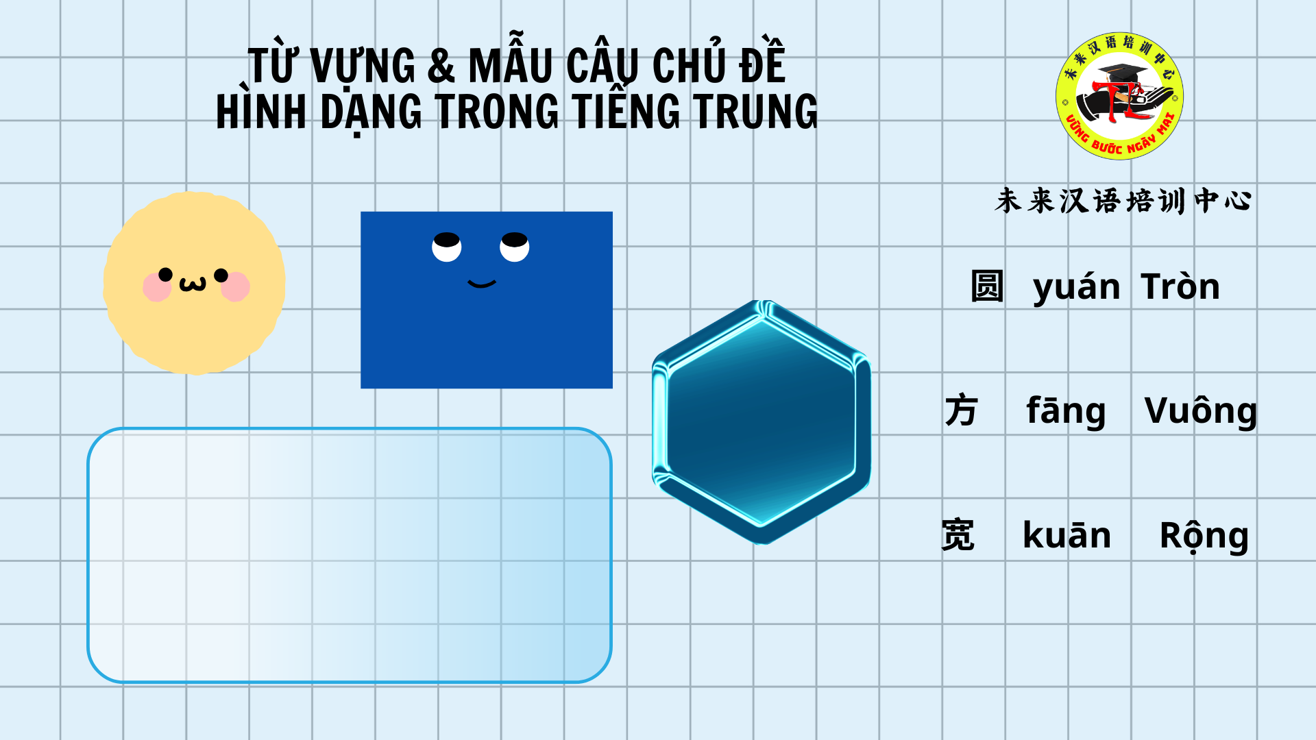 Từ vựng & Mẫu câu chủ đề Hình dạng trong tiếng Trung