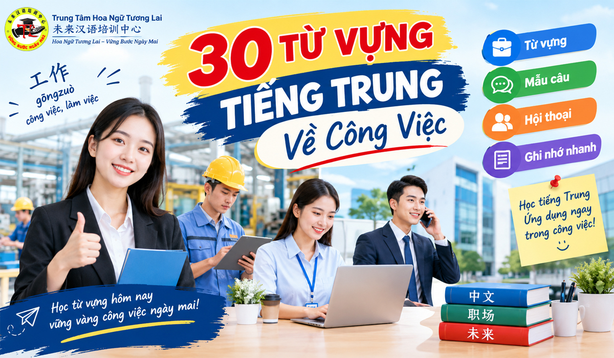 30 TỪ VỰNG TIẾNG TRUNG VỀ CÔNG VIỆC